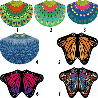 Chiffon Beach Butterfly Wing Print Shawl For Women