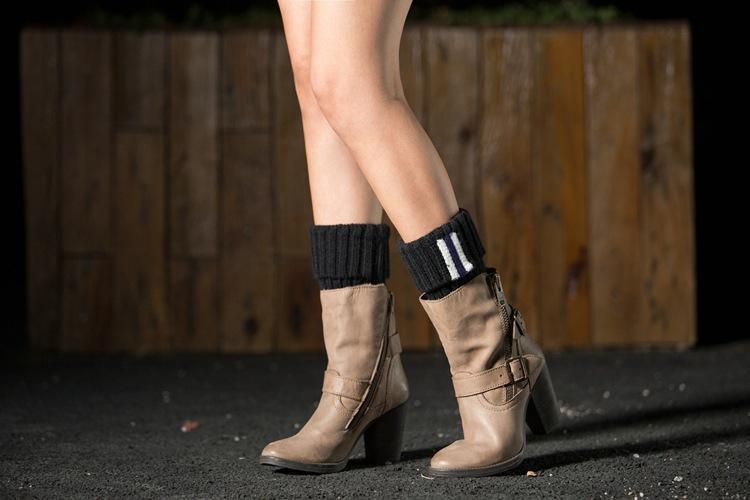 Boot Cuff Thick Short-Sleeved Thick Thick Bamboo Knit Wool Yarn Socks - 2