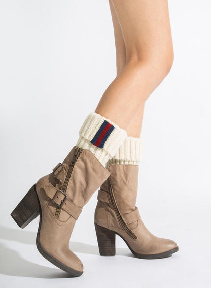 Boot Cuff Thick Short-Sleeved Thick Thick Bamboo Knit Wool Yarn Socks - 2