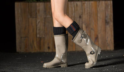 Boot Cuff Thick Short-Sleeved Thick Thick Bamboo Knit Wool Yarn Socks - 2