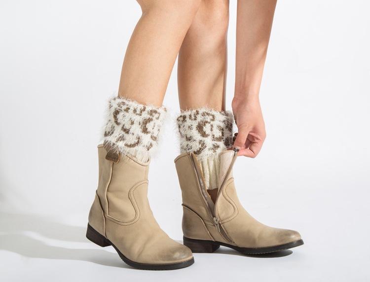 Boot Cuff Thick Short-Sleeved Thick Thick Bamboo Knit Wool Yarn Socks - 3