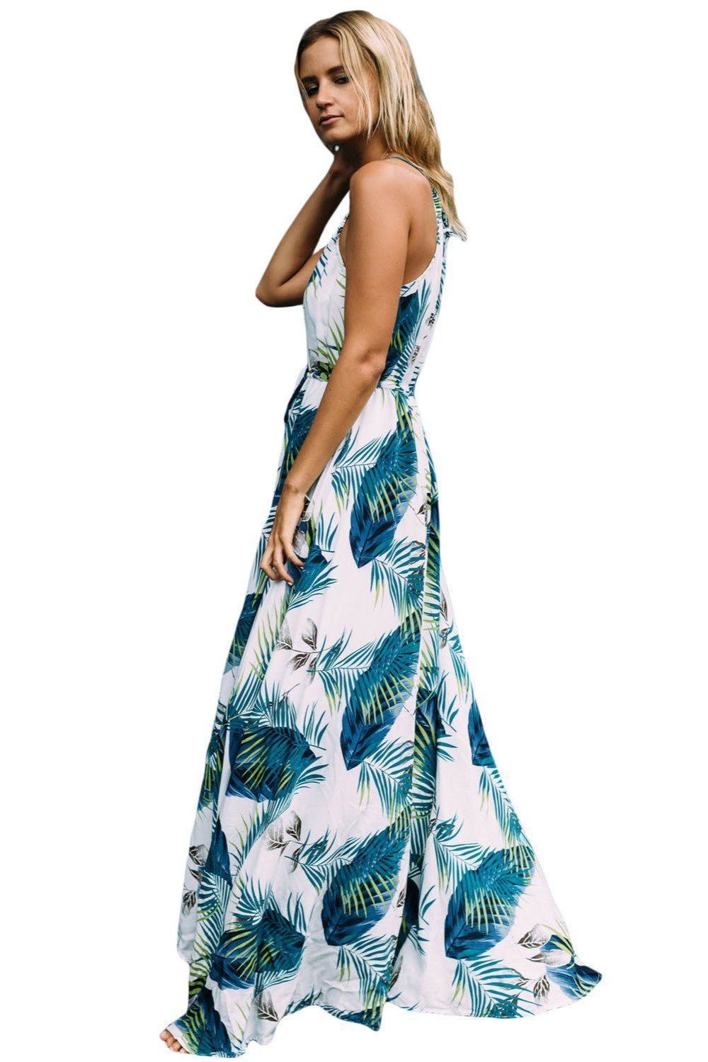 Spaghetti Stripe Printed Beach Bohemia Maxi Dress