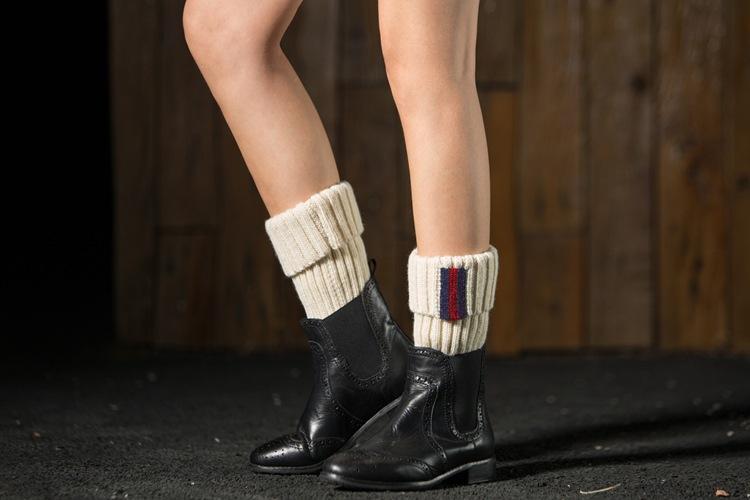 Boot Cuff Thick Short-Sleeved Thick Thick Bamboo Knit Wool Yarn Socks - 2