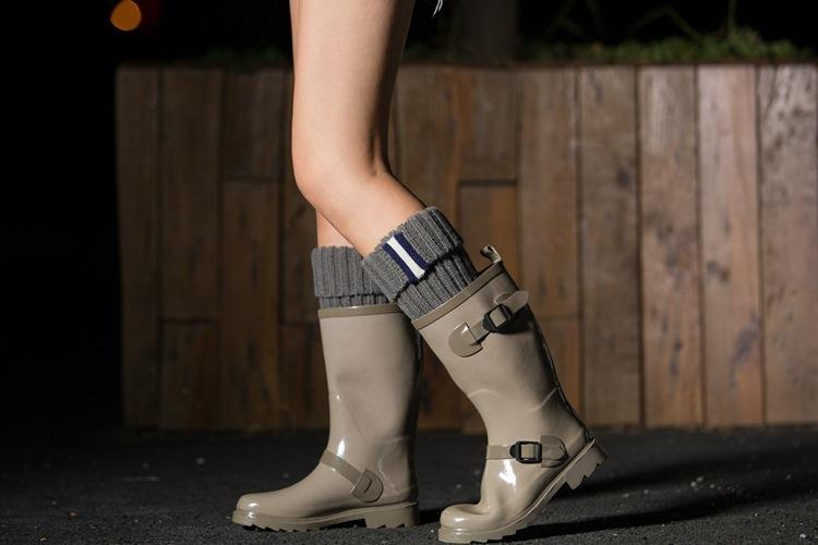 Boot Cuff Thick Short-Sleeved Thick Thick Bamboo Knit Wool Yarn Socks - 2