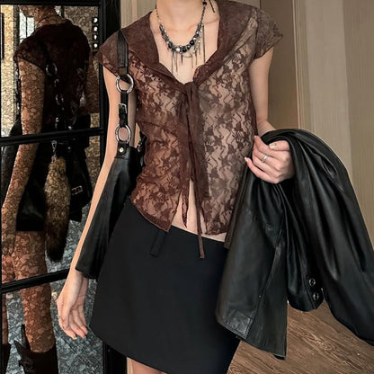 Crosa - Vintage Lace Tee small  - Sexy &amp; Slimming