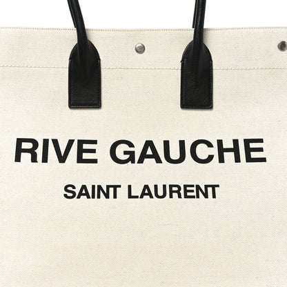 Linen Calfskin Rive Gauche Tote Optic White