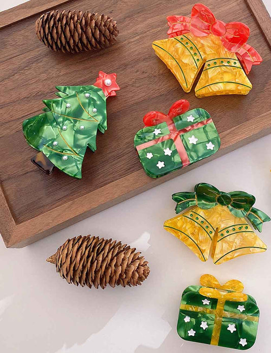 Cute Jingle Bell Christmas Tree Hair Clip