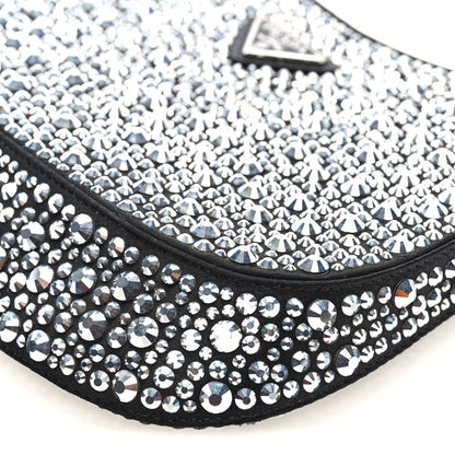 Satin Crystal Cleo Adjustable Strap Shoulder Bag Metal