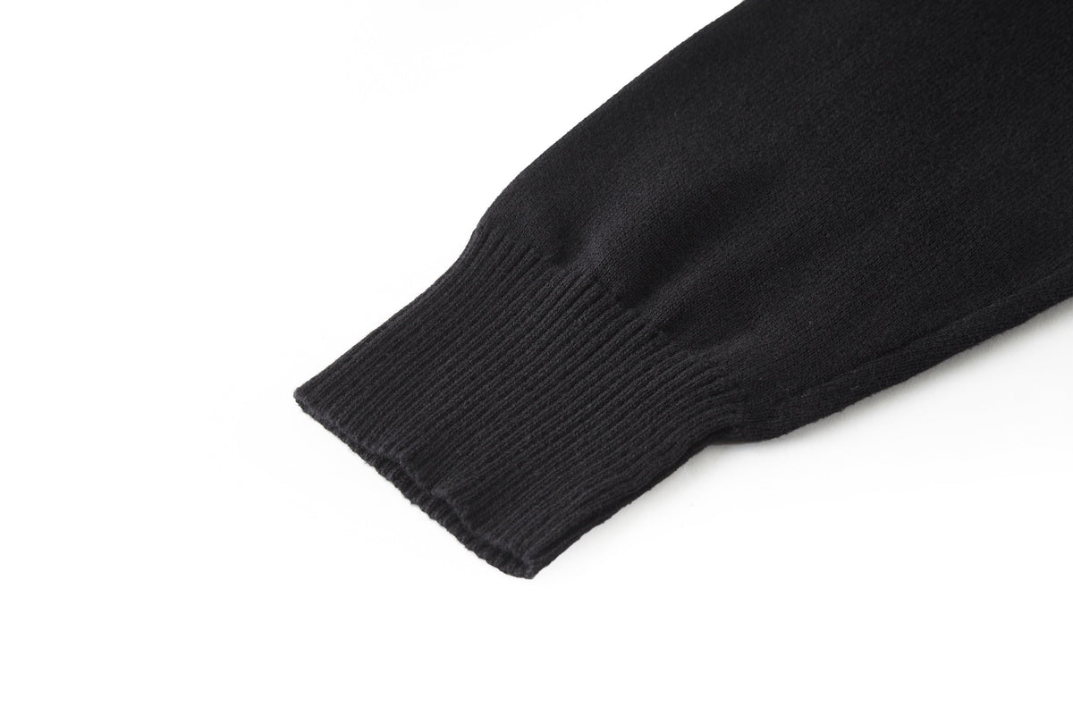 CD Embroidered Logo Sweater Black Wool Cotton