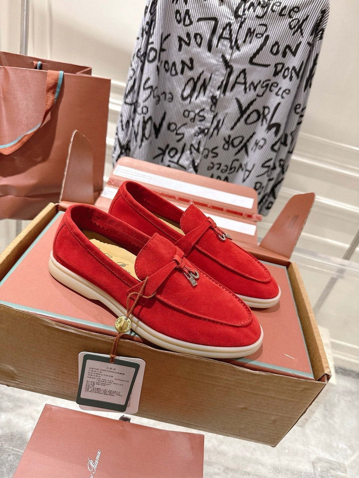 LP Summer Charms Walk Loafers Red Suede 565850
