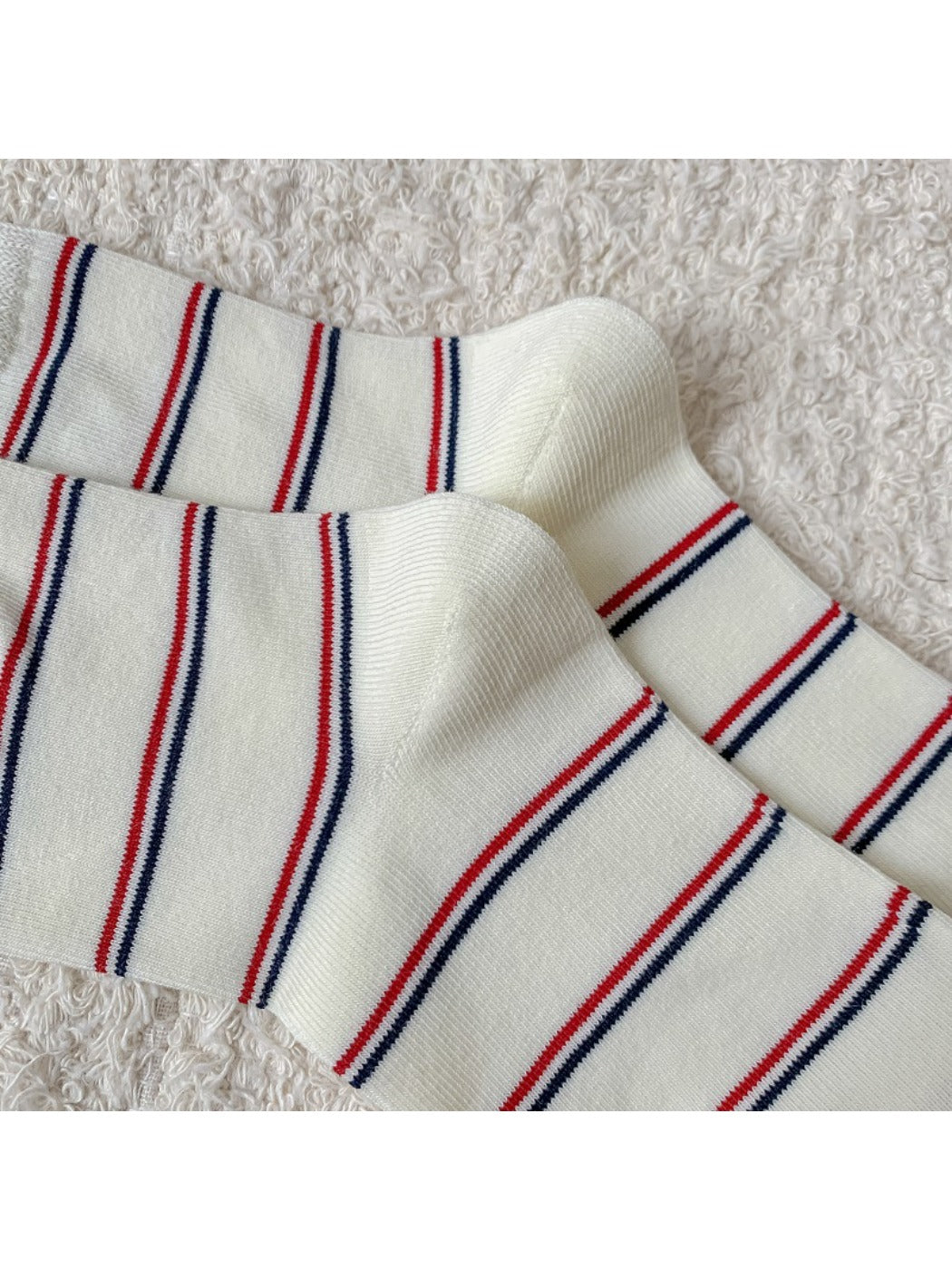 Rufia - Cartoon Dog Embroidered Striped Socks