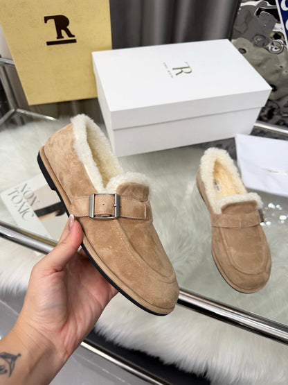 The Row 2025 Loafers Tan Wool 576843