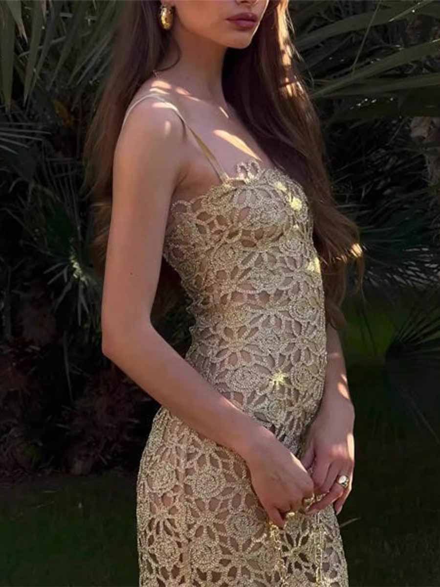 Margot Luxurious Hollowed Out Maxi Dress