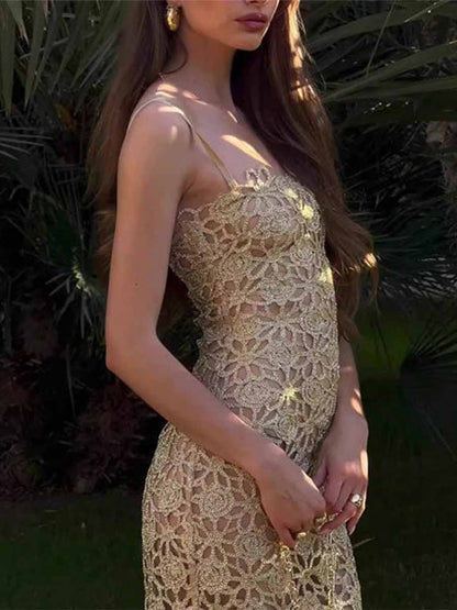 Margot Luxurious Hollowed Out Maxi Dress