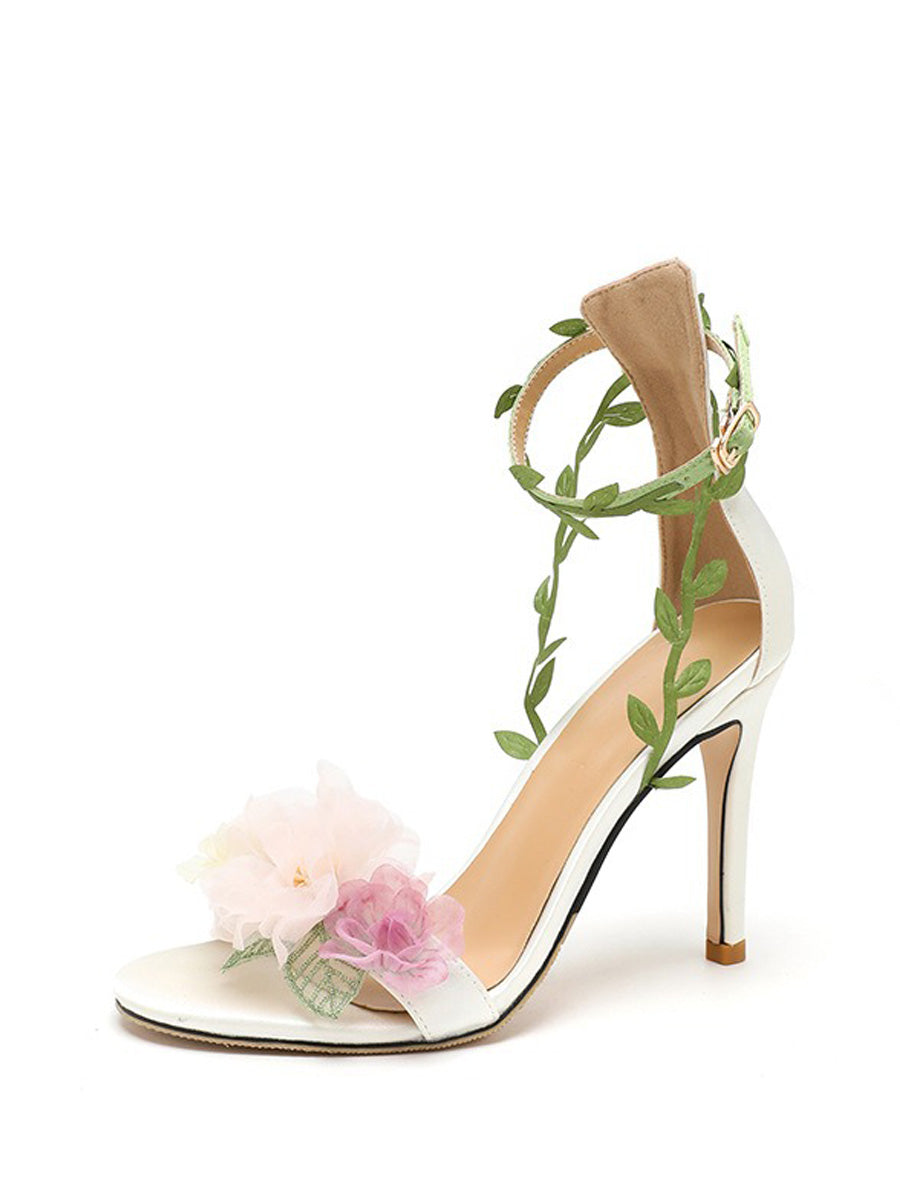 Nicolette Pastoral Style Chiffon Sandals