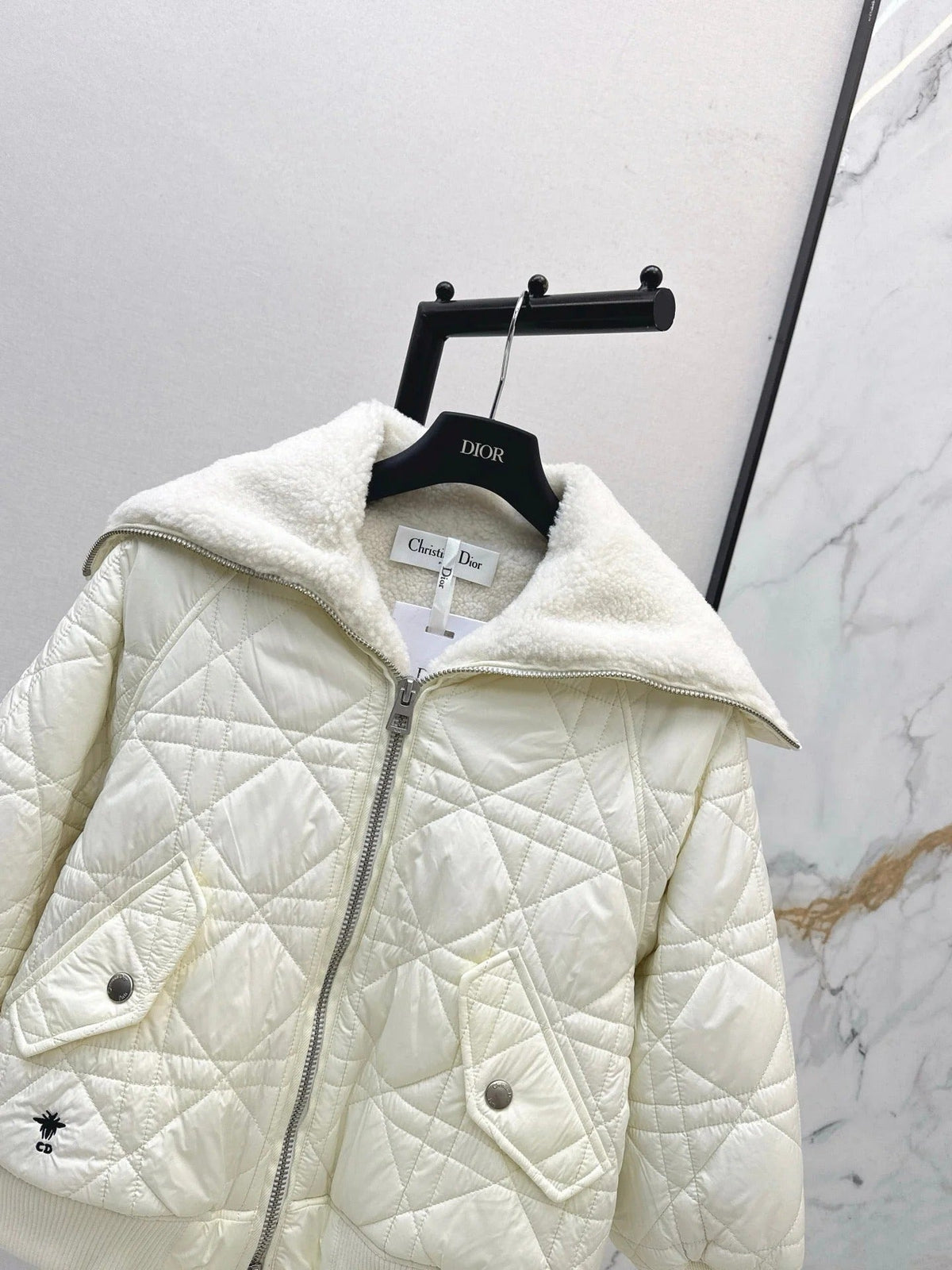 DIOR 25S COTTON JACKET WITH SHEARLING LINING 595