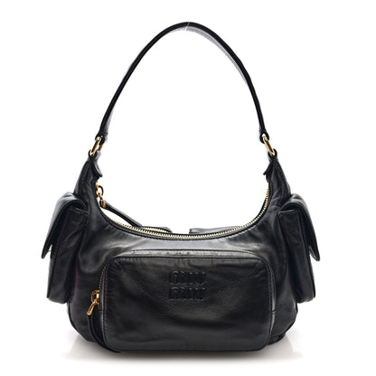 Nappa Multi Pocket Hobo Black