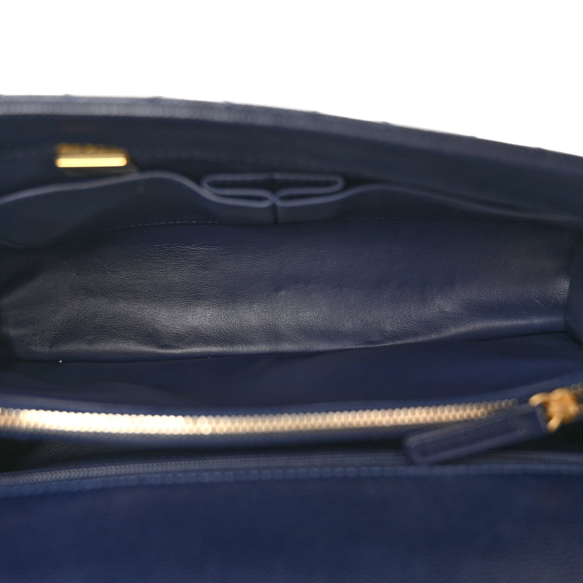 Caviar Quilted Small Coco Chain Handle Flap Navy Blue