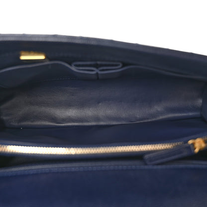 Caviar Quilted Small Coco Chain Handle Flap Navy Blue