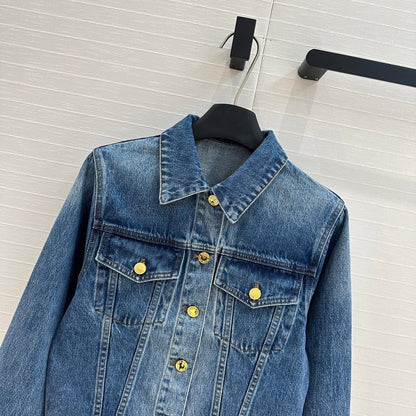 LV 25 Denim Jacket Blue Cotton