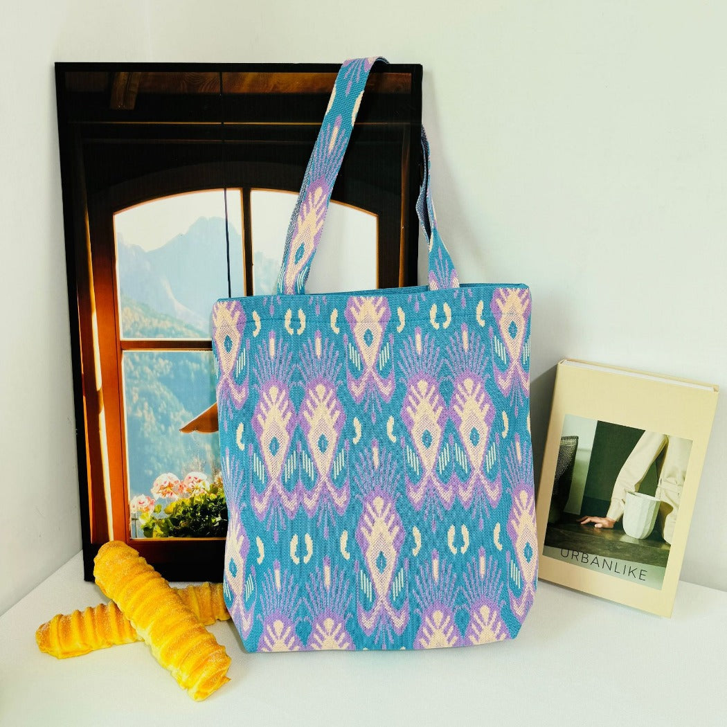 Cosbai - Atlas Print knit Shoulder Bag - Spacious &amp; Vintage