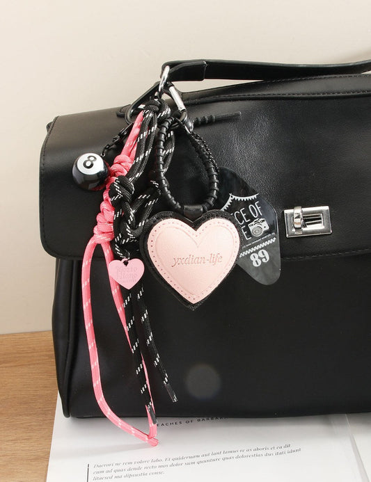 Leather Love Rope Braided Keychain Bag Charms