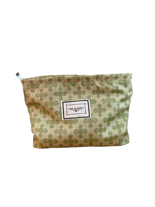 Cosbai - Tote Makeup Bag with Green Floral Patterns