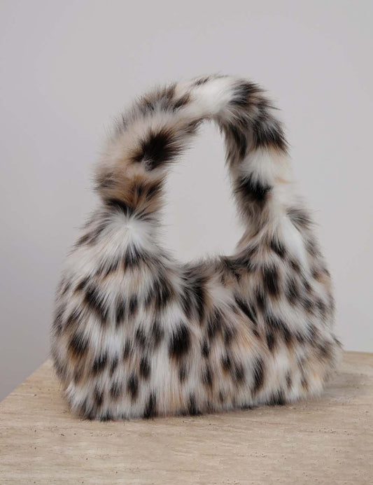 Winter Leopard Print Fluffy Underarm Handbag