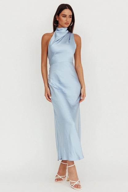 Shana Halterneck Maxi Dress Blue