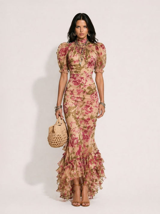 Aurelia Multi-layered Chiffon Maxi Dress
