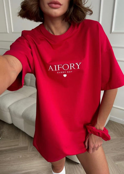 Oversized Cotton Tee With Graphic Print