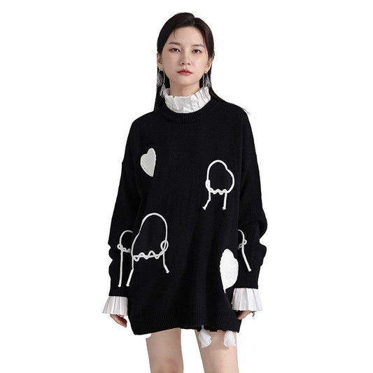 Color Block Midi Knit Sweater