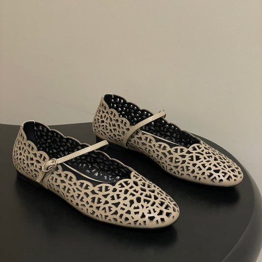 HM 26S Meli Ballet Flats Beige in Cowhide 593800