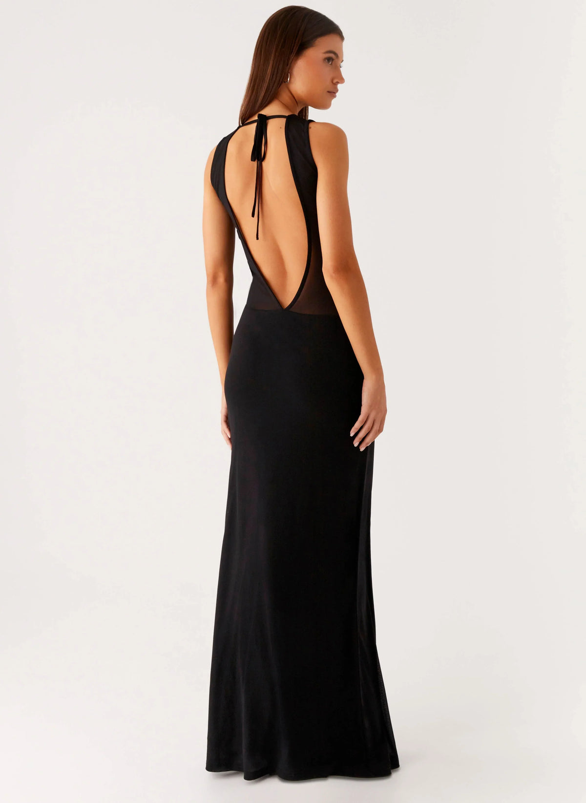 lyria Mesh Maxi Dress - Black
