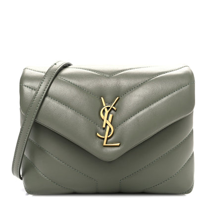 Calfskin Y Quilted Monogram Toy Loulou Crossbody Bag Light Sage