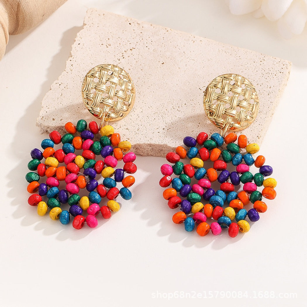 Earwish - Bamboo Bead Earrings - Sweet and Colorful