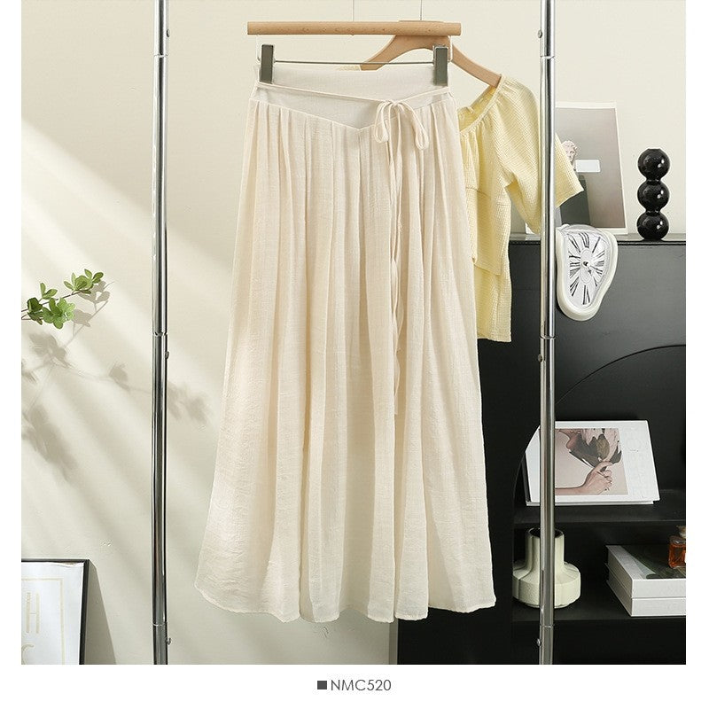 High Waist Loose Wide Leg Culotte Pants