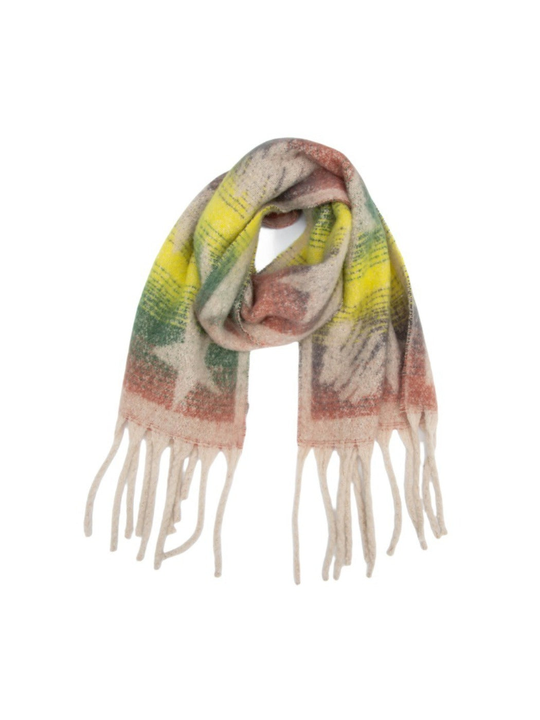 Scarvii - Winter Scarf with Star Jacquard and Tassels