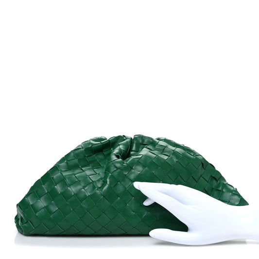Nappa Maxi Intrecciato The Pouch Oversized Clutch Racing Green