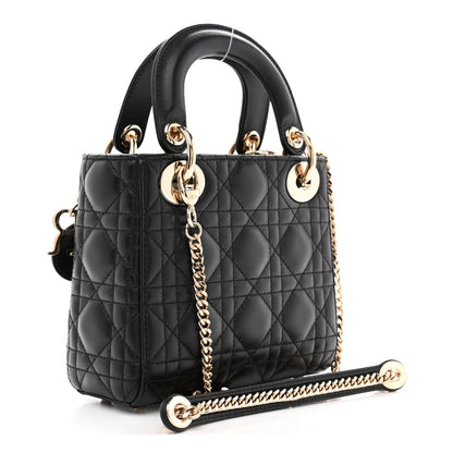 Lambskin Cannage Mini Lady Dior Black