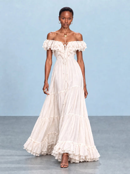 Clara Off-Shoulder Ruffle Tiered Maxi Dress