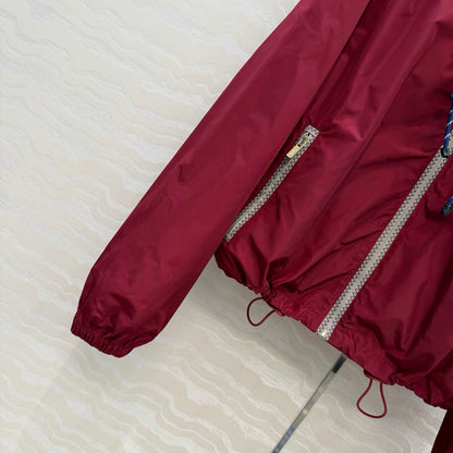 Miu 26s Hooded Jacket Red Polyamide 346203
