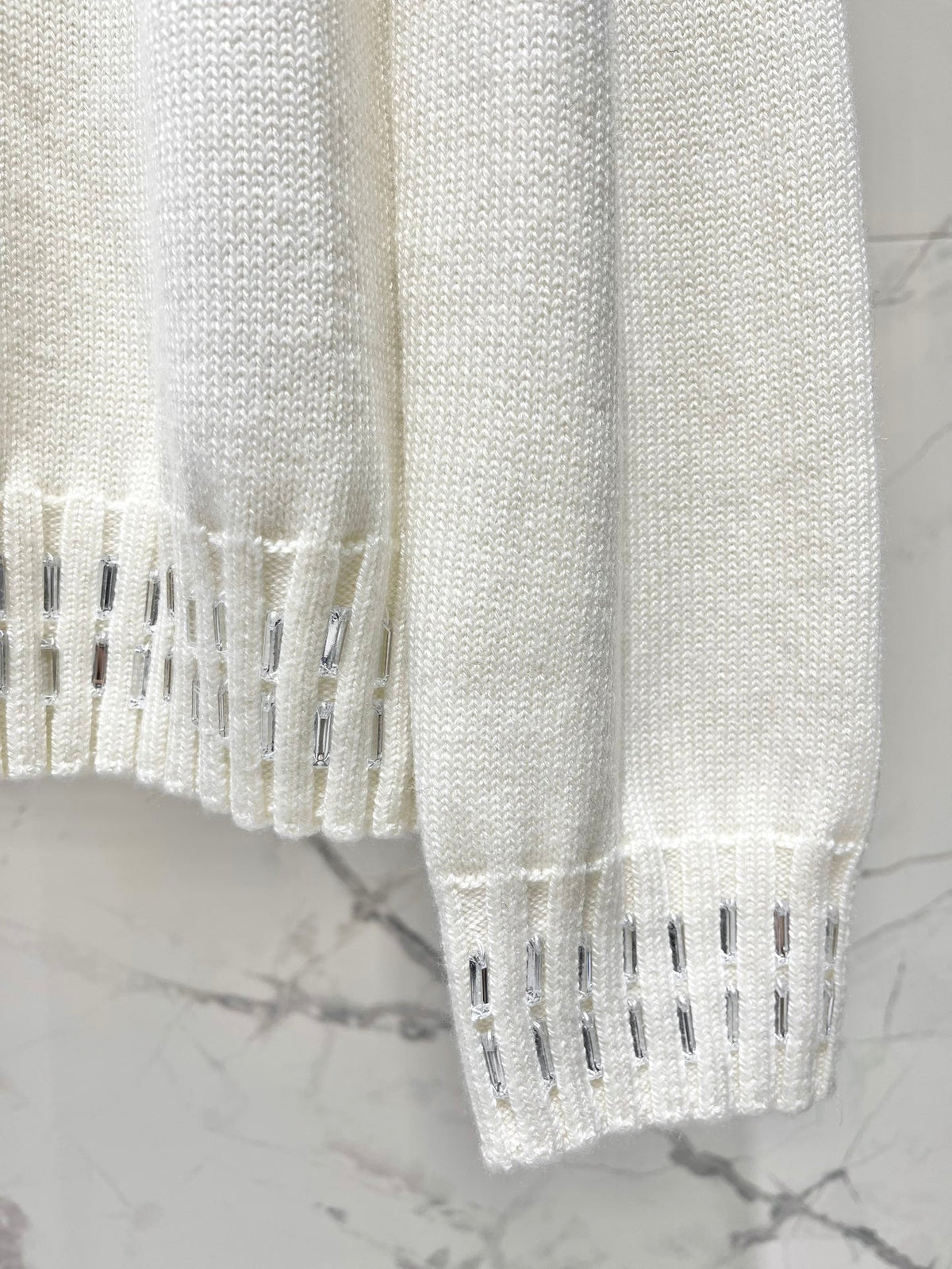 Fendi 25 Lazy-Style Crewneck Sweater White Cotton