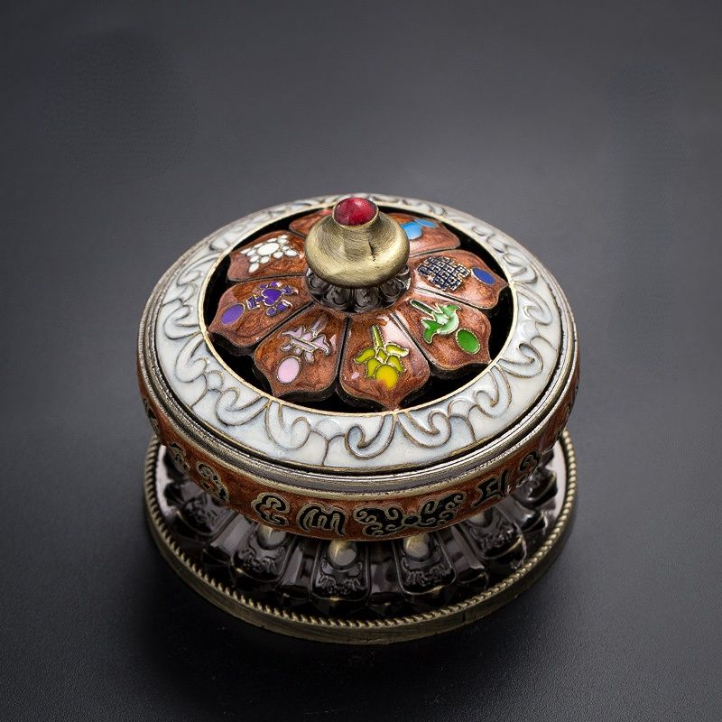 Alloy Plate Incense Burner Household Tibetan Eight Treasures Eight Auspicious Sandalwood Incense Burner Nepal Tea Ceremony Ornaments