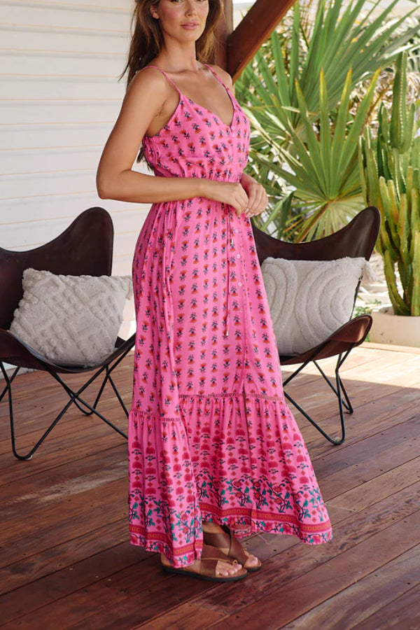 Raspberry Romance Print Avila Dress