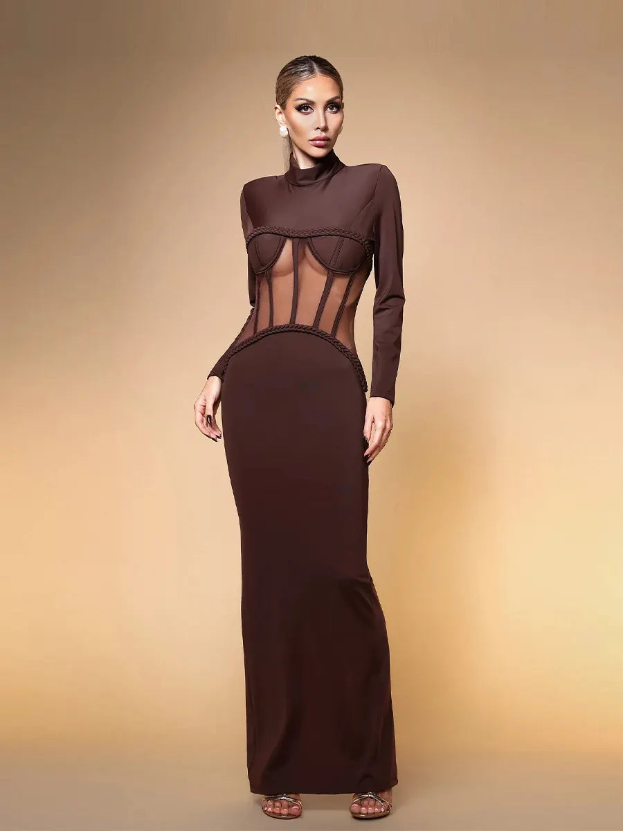 Liora Maxi Dress In Brown