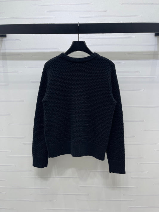 CHANEL 26 LOGO KNIT BLACK SWEATER 335407