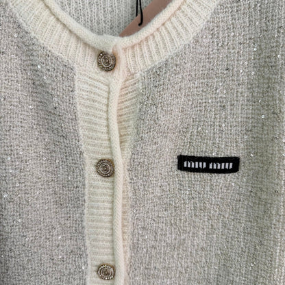 Miu 26s Knit Cardigan Wool Silk 345191