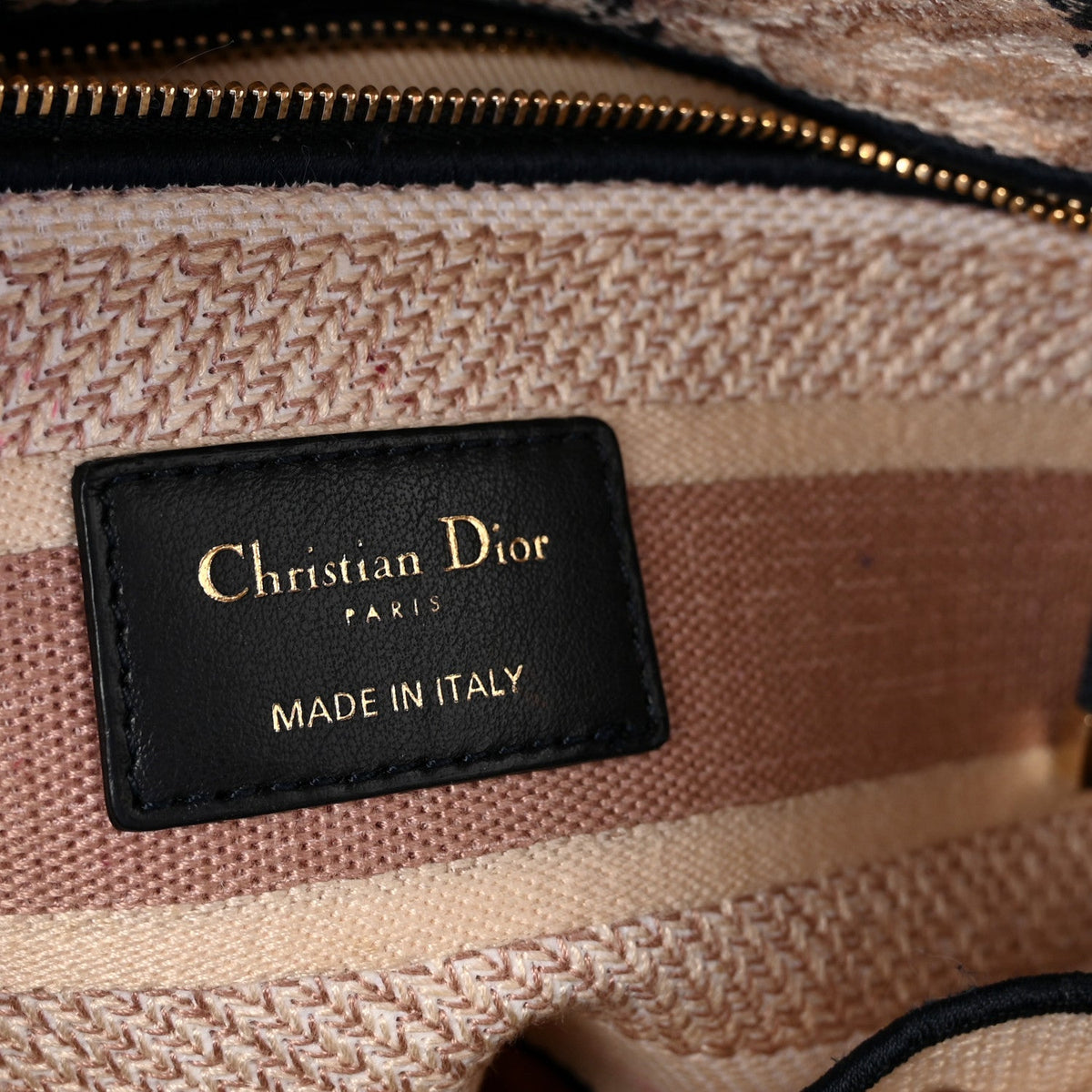 Canvas Embroidered Medium Tie And Dior Lady D-Lite Multicolor