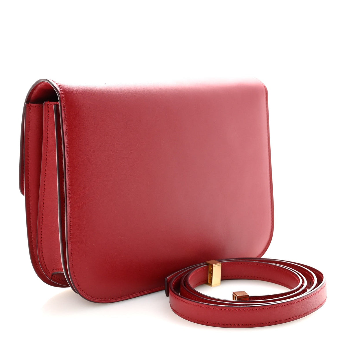 Box Calfskin Medium Classic Box Flap Bag Red
